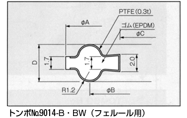 トンボNo.9014-BWサニクリーンガスケット　フェルール用